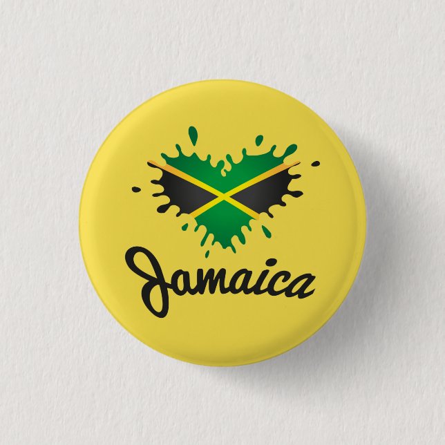 Bóton Redondo 2.54cm Jamaica Flag Islândia - Proud Jamaicans Button - (Frente)