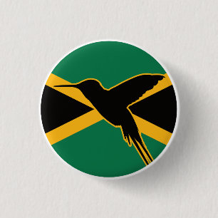 Bóton Redondo 2.54cm Jamaica Hummingbird Jamaican National Animal Flag
