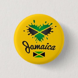 Bóton Redondo 2.54cm Jamaica Love Jah Rastafari Reggae Rasta Button