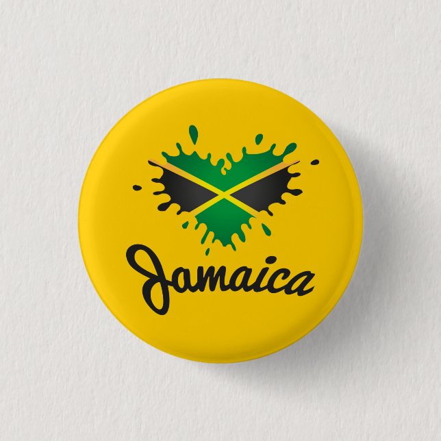 Bóton Redondo 2.54cm Jamaica Love Jah Rastafari Reggae Rasta Button (Frente)