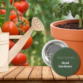 Bóton Redondo 2.54cm Jardineiro Chefe Nome Personalizado Piadas de Jard