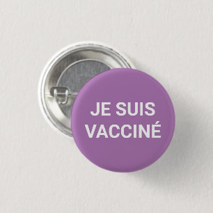 Bóton Redondo 2.54cm Je suis vacé, língua francesa lavanda
