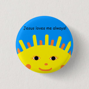 Bóton Redondo 2.54cm Jesus ama-me sempre botão