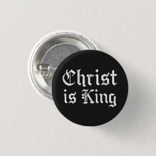 Bóton Redondo 2.54cm Jesus Cristo É Rei Arte Grunge Gothic Blackletter