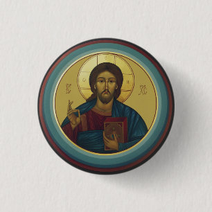 Bóton Redondo 2.54cm Jesus Cristo Pantocrator