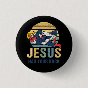 Bóton Redondo 2.54cm Jesus Inspirador Tem Seu Retro Jiu Jitsu De Volta
