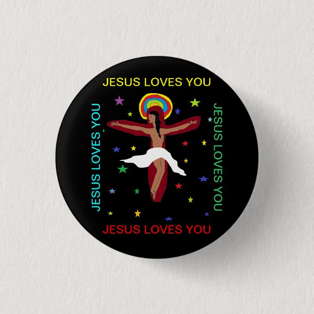 Bóton Redondo 2.54cm Jesus te ama (Frente)