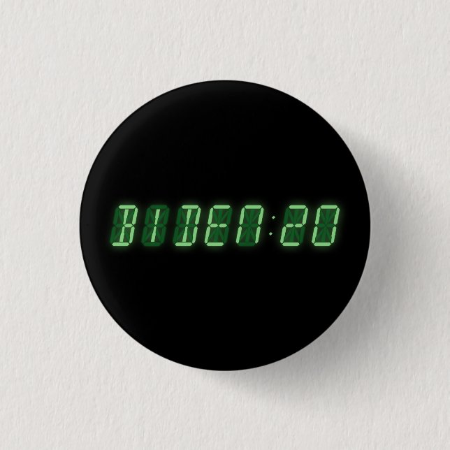 Bóton Redondo 2.54cm Joe Biden 2020 Digital Clock (Frente)