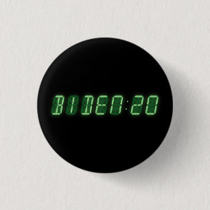 Bóton Redondo 2.54cm Joe Biden 2020 Digital Clock