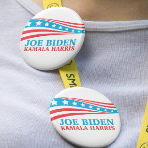 Bóton Redondo 2.54cm Joe Biden Kamala Harris para a América