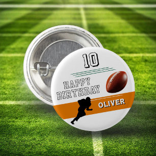 Bóton Redondo 2.54cm Jogador de futebol moderno Silhouette Feliz Aniver