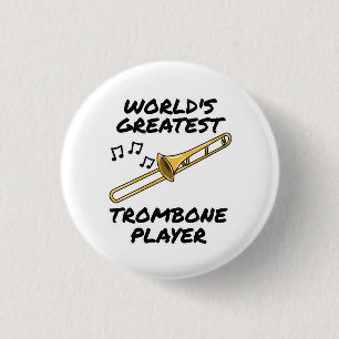 Bóton Redondo 2.54cm Jogador de Trombone Maior do Mundo, Trombonista En