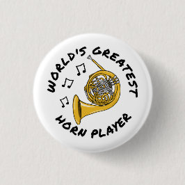 Bóton Redondo 2.54cm Jogador do Chifre Maior do Mundo, Francês Engraçad