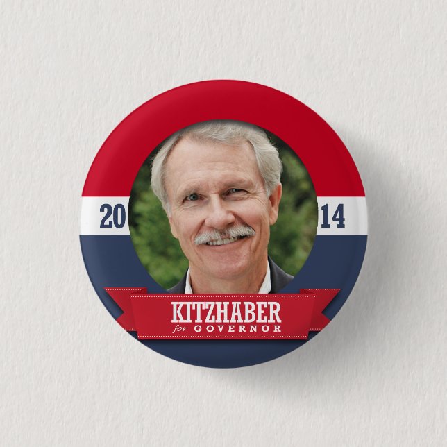 BÓTON REDONDO 2.54CM JOHN KITZHABER CAMPANHA (Frente)