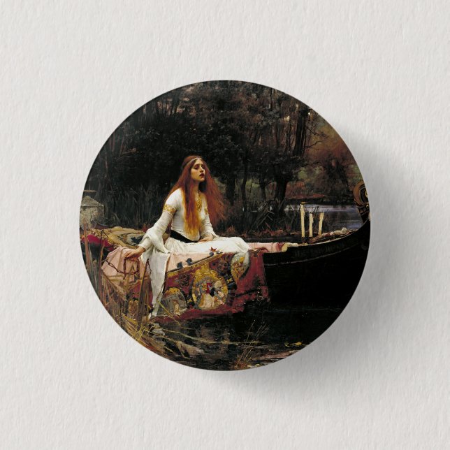 Bóton Redondo 2.54cm John William Waterhouse A Senhora De Shalott (Frente)