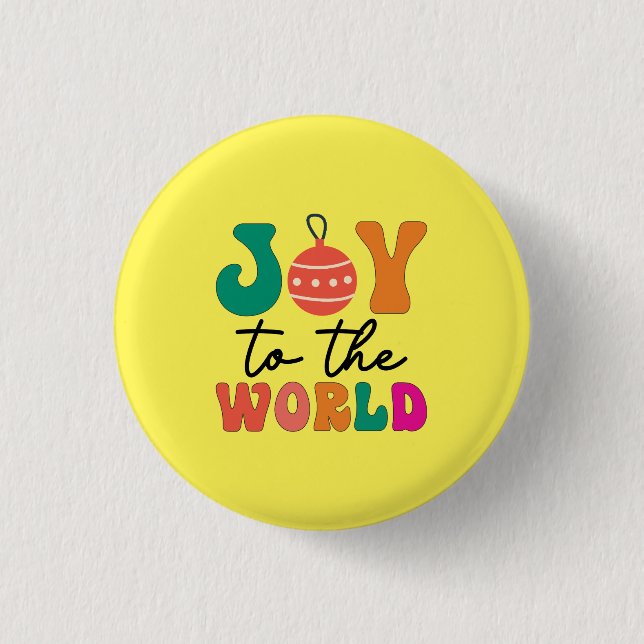 Bóton Redondo 2.54cm Joy to The World - Design de Natal-50835 (Frente)