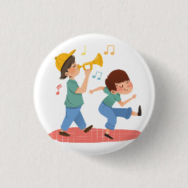 Bóton Redondo 2.54cm Joyful Colorful Watercolor Music Play Design