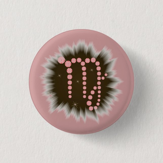 Bóton Redondo 2.54cm Jungfrau 23. Agosto bis 23. Setembro Botões (Frente)