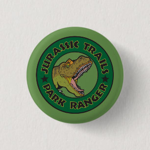 Bóton Redondo 2.54cm Jurassic Trails Park Ranger T-Shirt