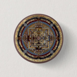 Bóton Redondo 2.54cm Kalachakra Mandala A Botão