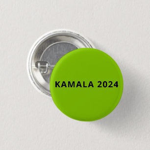 Bóton Redondo 2.54cm kamala 2024 texto simples e personalizado verde