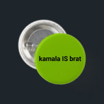 Bóton Redondo 2.54cm kamala é preto e verde limão, legal<br><div class="desc">kamala é um brat preto e verde limão legal. Texto preto totalmente personalizável em fundo de cor editável para verde limão.</div>