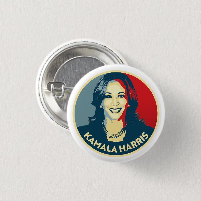 Bóton Redondo 2.54cm Kamala Harris (Frente & Verso)