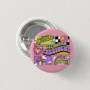 Bóton Redondo 2.54cm Kamala Harris 1rua Presidente Inauguração