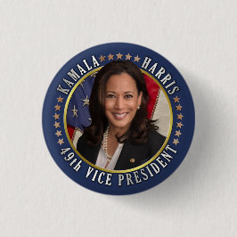 Bóton Redondo 2.54cm Kamala Harris 49º vice-presidente comemorativo
