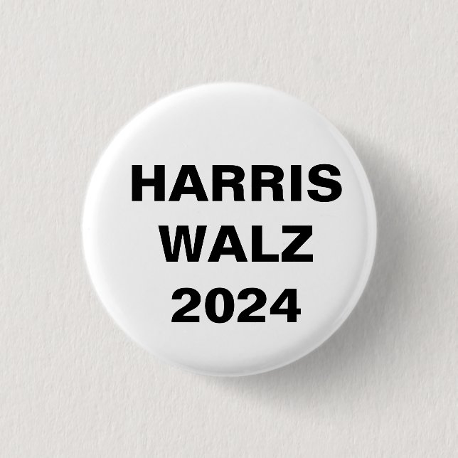 Bóton Redondo 2.54cm Kamala Harris para o Presidente Tim Walz VP 2024 (Frente)
