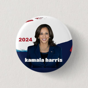 Bóton Redondo 2.54cm kamala harris para presidente 2024