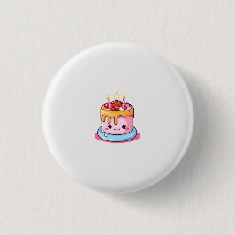 Bóton Redondo 2.54cm Kawaii crachá de bolo, crachá, botão, fofo 