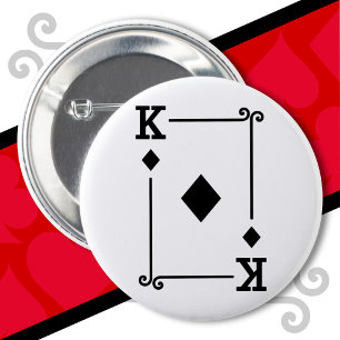 Bóton Redondo 2.54cm King Diamouros Card Costume Tocando Cartões King