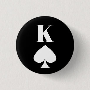 Bóton Redondo 2.54cm King of Spades - Símbolo de Cartão de Jogada Cláss