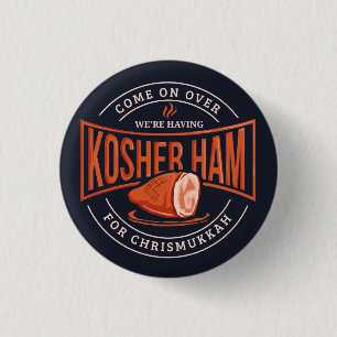 Bóton Redondo 2.54cm Kosher Ham para Chrismukkah Hanukkah