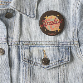 Bóton Redondo 2.54cm Kraków Krakow City Polônia Retro Vintage — Cartão