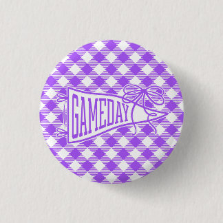 Bóton Redondo 2.54cm Laço de Pennant Xadrez no Dia do Jogo Roxo