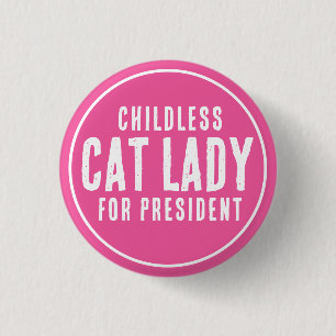 Bóton Redondo 2.54cm Lady Gato Sem Fios para o Presidente Kamala Harris