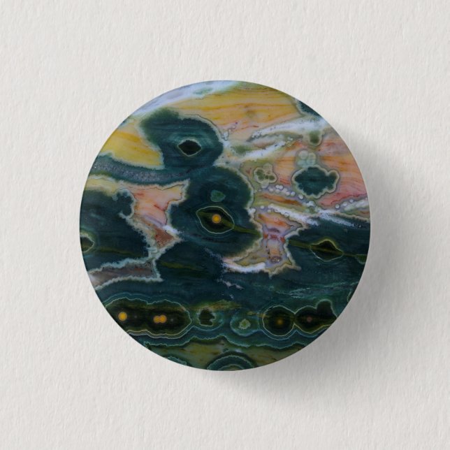 Bóton Redondo 2.54cm Laje de Jasper Oceano (Frente)