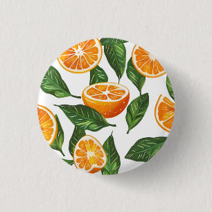 Bóton Redondo 2.54cm Laranja Fruta Botânica Citrus Sem Costura