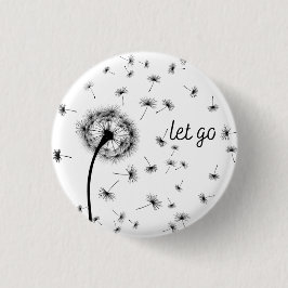 Bóton Redondo 2.54cm Larga, semente de dandelion fluindo no vento