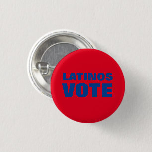 Bóton Redondo 2.54cm Latinos Votam azul voto vermelho voto latino polí