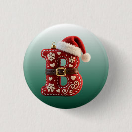 Bóton Redondo 2.54cm Layered Pastel Gold Trim Letter B