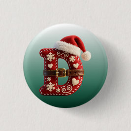 Bóton Redondo 2.54cm Layered Pastel Gold Trim Letter D