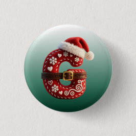 Bóton Redondo 2.54cm Layered Pastel Gold Trim Letter G