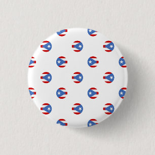 Bóton Redondo 2.54cm Lembrança: Círculos: Bandeira de Puerto Rico: Pi