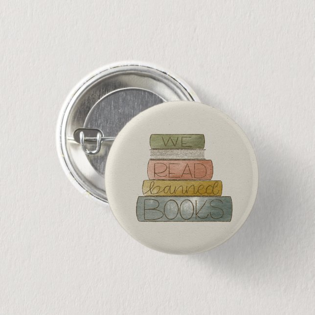 Bóton Redondo 2.54cm Lemos o adesivo de livros proibidos (Frente & Verso)