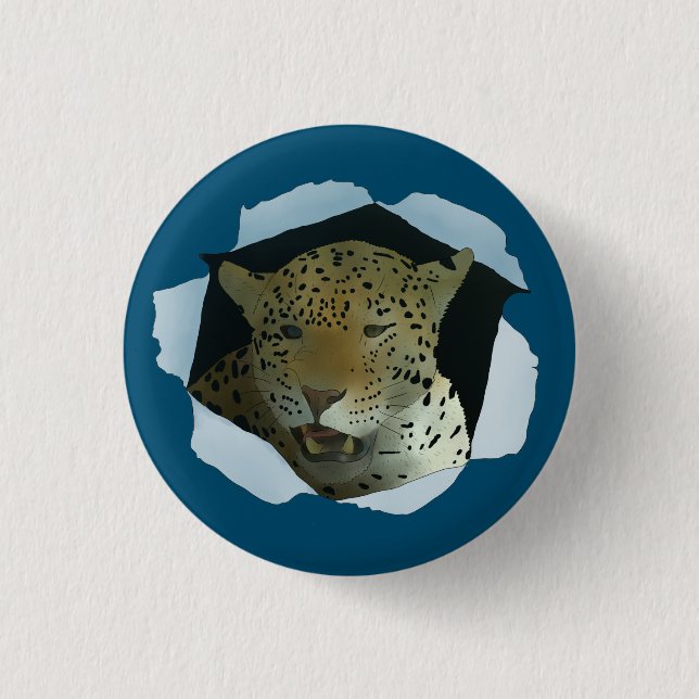 Bóton Redondo 2.54cm Leopard   (Frente)