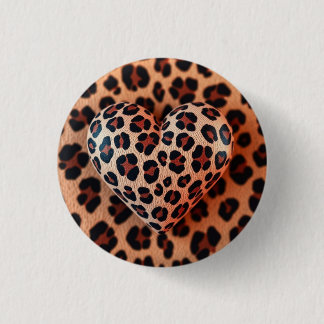 Bóton Redondo 2.54cm Lepard Print Love
