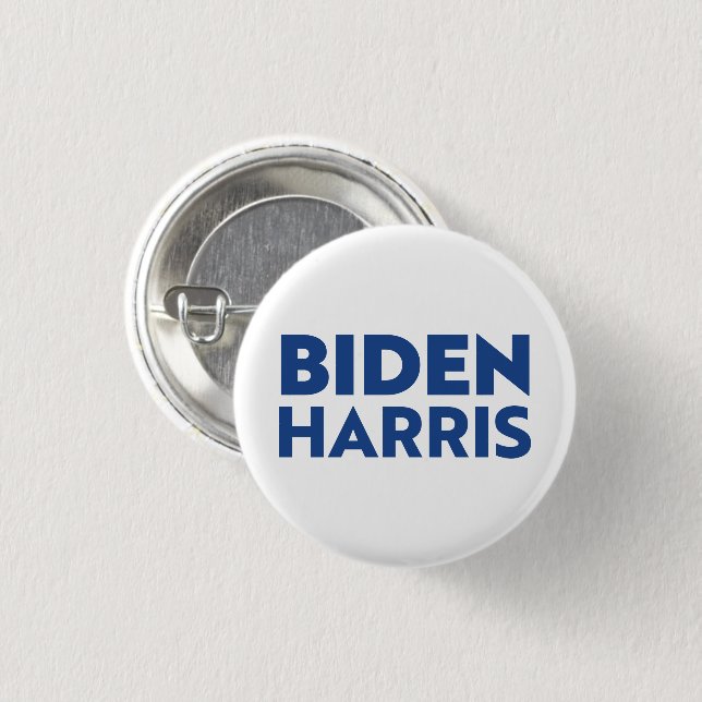 Bóton Redondo 2.54cm Letras azuis "Biden Harris" - (Frente & Verso)